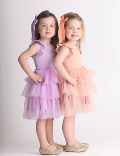 Arshiner Toddler Tutu Dresses Summer Dress Cute Pink Valentine Tulle Sundress for Little Girls 3-4 Years - Image 3