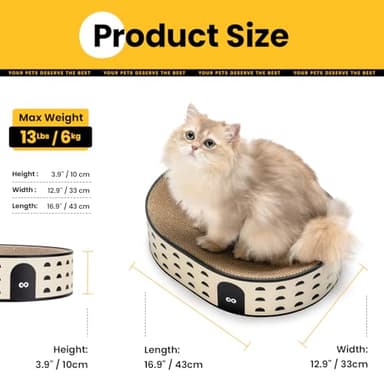 Conlun Oval Cat Scratcher Bed, 2-in-1 Cat Scratching Board, Natural Corrugated Cardboard Scratch Pad Lounge, Sealed Base Traps Debris,No Assembly Kitty Furniture,Stylish Colors Blends Any Home Decor - Image 8