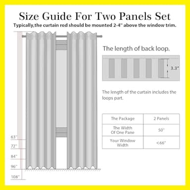 100% Blackout Shield Faux Linen Blackout Curtains for Bedroom 84 Inches Long, Back Tab/Rod Pocket Room Darkening Drapes for Living Room 2 Panels Set, 50" W x 84" L, Thatched Tan - Image 9