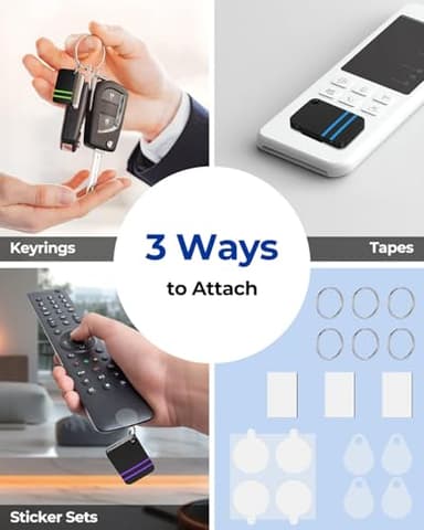 Esky Key Finder Locator with Sound, Stick-on TV Remote Control Finder, Item Locator Tags with 85dB Noise Sound 6 Receivers, Wallet Tracker Key Finders for Finding Keys, Remote Gift Idea - Image 5