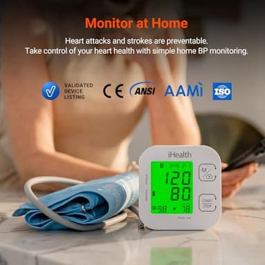 iHealth Track Smart Upper Arm Blood Pressure Monitor with Wide Range Cuff That fits Standard to Large Adult Arms, Bluetooth Compatible for iOS & Android Devices - Image 8