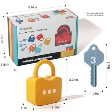 Dinhon Kids Learning Locks with Keys Numbers Matching & Counting Montessori Educational Toys for Ages 3 yrs+ Boys and Girls Preschool Games Gifts - Image 6