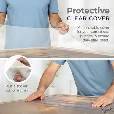 1000 Piece Wooden Jigsaw Puzzle Board - 4 Drawers, Patent Pending Design - Rotating Puzzle Table | 30” X 22” Jigsaw Puzzle Tables | Puzzles Cover & Lazy Susan| Portable Puzzles Tables for Adults - Image 6