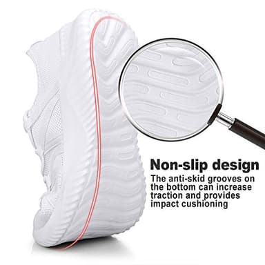 Feethit Mens Slip On Running Shoes Breathable Lightweight Comfortable Fashion Non Slip Sneakers for Men Cs05 White Size 12 - Image 2