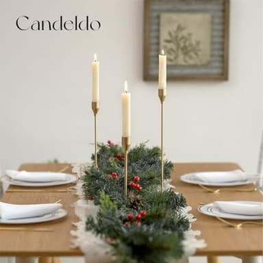 Candeldo Gold Taper Candle Holders: Tall Candlestick Holder for Table Centerpiece Set of 3 Metal Candles Stick Holders Stand Wedding Decor - Image 7