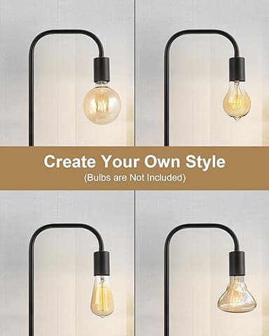 Oneach 63.75" Industrial LED Floor Lamp for Living Room Bedroom Reading Office Metal Minimalist Standing Lamp Tall Pole Lamps Office Black(Bulb not Included) - Image 3