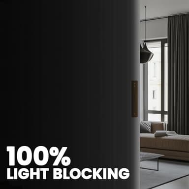 100% Blackout Room Divider Curtains - Total Privacy Curtain Panel, Thermal Insulated Noise Reduction Curtain for Bedroom Windows,Include Ceiling Curtains Track(White, W180 x L96, 1 Pack) - Image 5