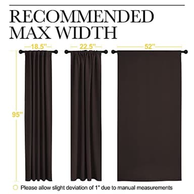 NICETOWN Window Curtains Blackout Drapery Panels - (Toffee Brown Color) 52 inches x 95 Inch, 2 Panels, Blackout Drapes/Curtains for Sliding Glass Door - Image 7