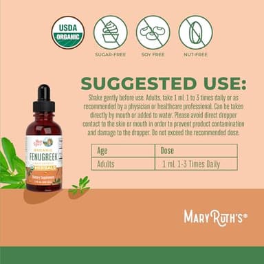 Organic Fenugreek Seed Liquid Extract by MaryRuth's | USDA Organic | Easy-to-Take | Fenugreek Seeds Supplement | Herbal Extract | Vegan | Gluten Free | Sugar Free | Non-GMO | 30 Servings - Image 3