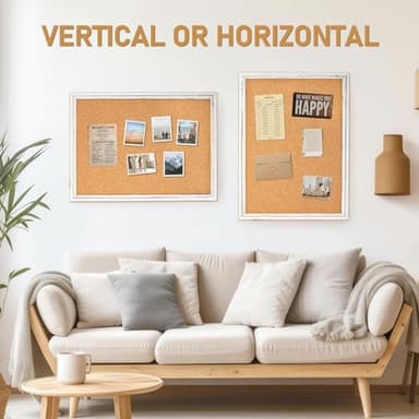 DOLLAR BOSS White Cork Board for Wall - 36 X 24 Inches, Rustic Wooden Frame Bulletin Board, Decorative Hanging Pin Board for Office & Home Decor - Image 5