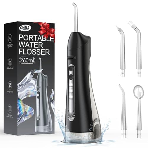 Water Flossers for Teeth-Rechargeable Water Flosser Cordless, 3 Modes Oral Irrigador Dental, IPX7 Waterproof Portable Electric Flosser for Teeth, Gums, Braces Care, for Home and Travel(Black)