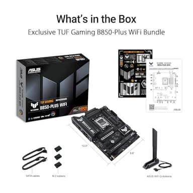 ASUS TUF Gaming B850-PLUS WiFi AMD AM5 B850 ATX Motherboard, 14+2+1 80A Stages, AI Ready, DDR5, PCIe 5.0, 3X M.2, Wi-Fi 7, 2.5Gb LAN, DisplayPort, HDMI™, USB 10Gbps & 20Gbps Type-C®, BIOS Flashback™ - Image 6