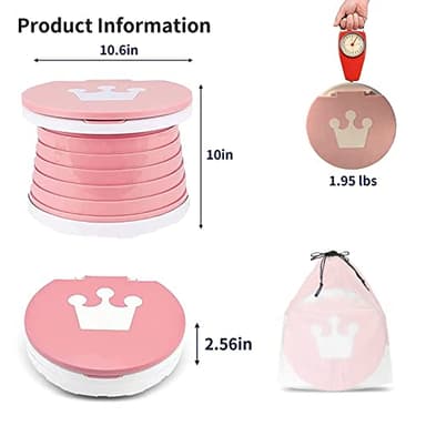 portable, foldable potty seat for toddler, Training Toilet Seat Emergency Toilet for Car, Camping, Outdoor, indoor (pink, small) - Image 5