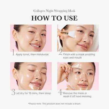medicube Collagen Overnight Wrapping Peel Off Facial Mask Pack - Elasticity & Hydration Care, Reduces Sagging & Dullness - Hydrolyzed Collagen For Glowing Skin - Korean Skin Care, 2.53 fl.oz - Image 5