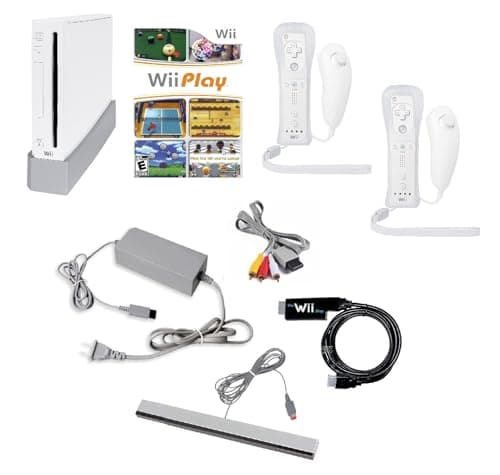 Wii Console Bundle (White) with Wii Play Game (2 Players) -Smart TV Ready (Renewed)