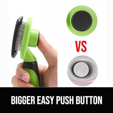OEFEO Self Cleaning Slicker Brush for Dogs& Cats, Skin Friendly Grooming Brush for Shedding Long&Short Haired Dogs& Cats, Deshedding Pet Supplies Accessories, Green - Image 6