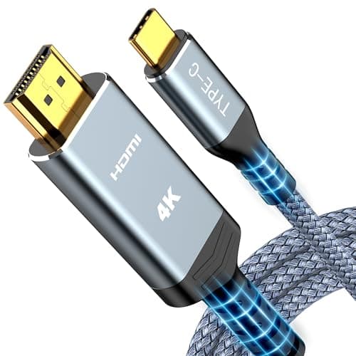 Highwings USB C to HDMI Cable 6FT (4K@60Hz), High Speed Type C to HDMI 2.0 Braided Cord, Thunderbolt 3/4/5 Compatible with iPhone 16/15 Series, MacBook Pro/Air, iPad, Surface, Galaxy, XPS, and More - Image 1