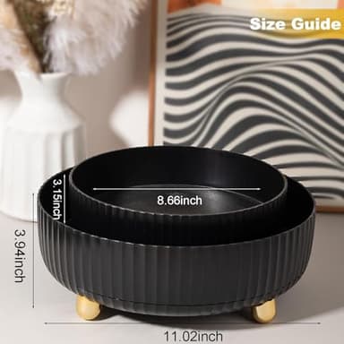 Anyoifax Makeup Perfume Organizer Tray 360 Degree Rotating Lazy Susan Skincare Lotion Organizer Spinning Cosmetics Storage for Dresser, Vanity, Bathroom Countertop, Large Black - Image 5