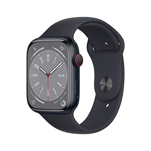 Apple Watch Series 8 (GPS + Cellular, 45mm) - Midnight Aluminum Case with M/L Midnight Sport Band (Renewed Premium) - Image 1