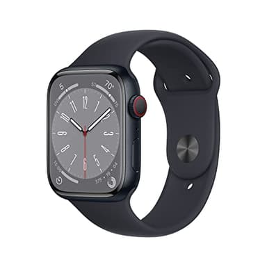 Apple Watch Series 8 (GPS + Cellular, 45mm) - Midnight Aluminum Case with M/L Midnight Sport Band (Renewed Premium) - Image 1