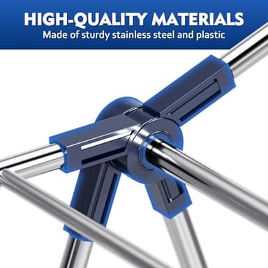 APEXCHASER Clothes Drying Rack, Stainless Steel Drying Rack Clothing with Height-Adjustable, Foldable Gullwings Laundry Drying Rack, Indoor Outdoor Use, No Assembly - Image 4