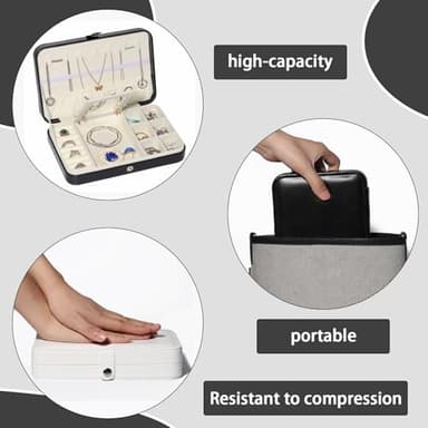 Xilitata Travel Jewelry Box, Small Jewelry Box for Women Storage, Jewelry organizers and storage,Portable Jewelry Case for Necklace Earring Rings Bracelets - Image 3