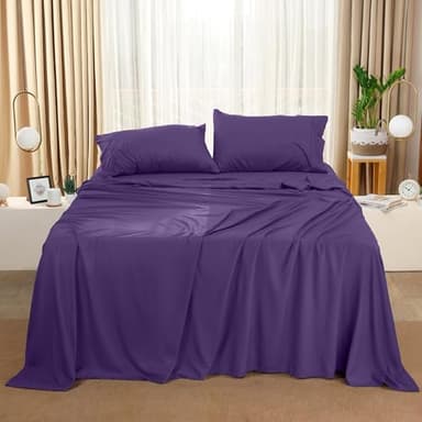 Utopia Bedding Full Bed Sheets Set - 4 Piece Bedding - Brushed Microfiber - Shrinkage and Fade Resistant - Easy Care (Full, Egg Plant) - Image 7