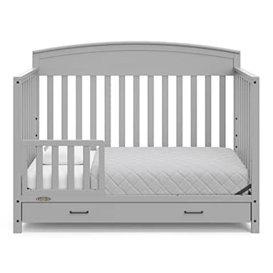 Graco Benton 5-in-1 Convertible Crib with Drawer (Pebble Gray) -Converts from Baby Crib to Toddler Bed, Daybed and Full-Size Bed,Fits Standard Full-Size Crib Mattress, Adjustable Mattress Support Base - Image 10