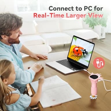 Hideal HP40 Microscope for Kids [Easy and Fun] 2" IPS Portable Handheld Kids Microscope Miniscope, Pocket Mini Scope Educational Science Kit, Birthday Easter Gifts for Kids, PC View, Pink - Image 8