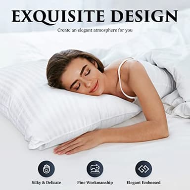 COZSINOOR Bed Pillows for Sleeping Queen Size - Hotel Quality Set of 2 - Breathable Down Alternative Microfiber Filled for Back, Stomach, Side Sleepers, Cooling & Skin-Friendly - Image 6