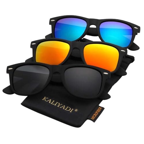 KALIYADI Polarized Sunglasses for Men and Women Matte Finish Sun glasses Color Mirror Lens UV Blocking (3 Pack) - Image 1