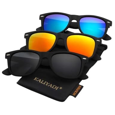 KALIYADI Polarized Sunglasses for Men and Women Matte Finish Sun glasses Color Mirror Lens UV Blocking (3 Pack) - Image 1