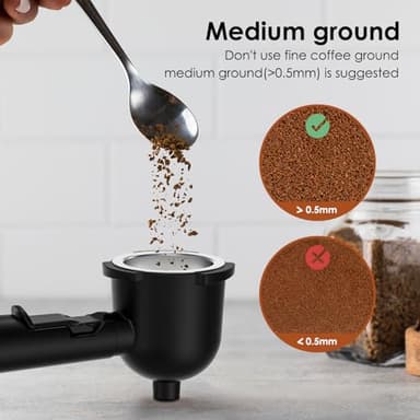 SOWTECH Coffee Machine, 3.5 Bar Espresso Cappuccino Machine with Milk Frother, 1-4 Cup Portable Coffee Maker for Latte, Cappuccino, 800W, Black - Image 7