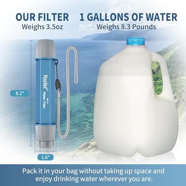 Yuclet 4 Pack Water Filter Straw, Portable Personal Water Filtration System, Water Purifier Survival, Emergency Preparedness for Camping Hiking Drinking Travel Hunting and Family Outing - Image 3
