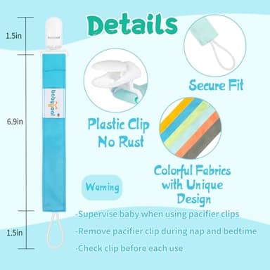 Babygoal Neutral Pacifier Clips, 6 Pack Paci Holder Clips for Boys and Girls Fits for Most Baby Pacifier, Binky Styles,Teethers and Toys 6PS10 - Image 3