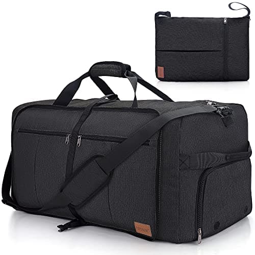 100L Travel Duffle Bag for Men, Urtala 32” Large Duffle Bag for Traveling with Shoe Compartment, Foldable Travel Duffel Bag Weekender Bag Gym Bag for Men Women Waterproof & Tear Resistant (Black) - Image 1