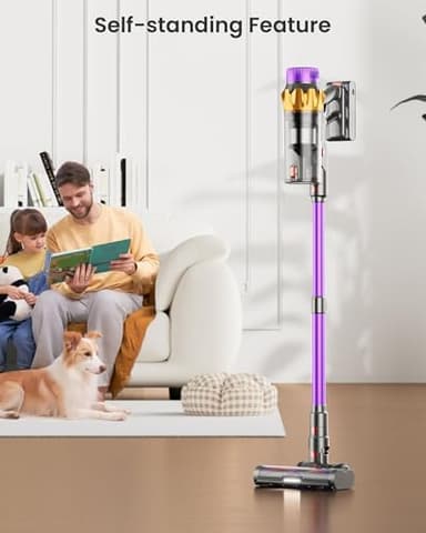 Cordless Vacuum Cleaner, 550W 45KPA 70 Mins Vacuum Cleaners for Home, Self-Standing Cordless Vacuum with Charging Dock Station, LED Display, Upgraded Anti-Tangle Stick Vacuum for Pet Hair/Carpet/Floor - Image 5