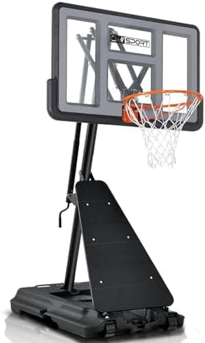 Basketball Hoop Outdoor 44/48Inch Impact Backboard, 5.3-10FT Height Adjustable Basketball Hoop Goal System with Portable Wheels for Adults - Image 3