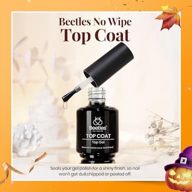 beetles Gel Polish No Wipe Gel Top Coat - Clear Color Top Coat Gel Nail Polish Shine Finish and Long Lasting, Soak Off Nail Lamp, 15ml Fall Gifts for Girls - Image 8
