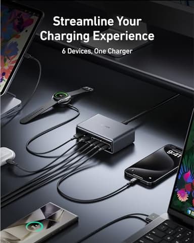 Anker Prime Charger, 200W 6-Port GaN Charging Station, USB-C PD Fast Charging Desktop Charger, Compatible with iPhone, Samsung, MacBook, Dell and More - Image 4