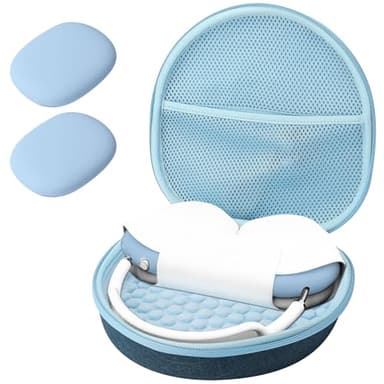 ProCase Hard Case for AirPods Max, Travel Carrying Headphone Case with Silicone Earpad Cover & Mesh Pocket, AirPods Max Protective Portable Storage Bag -Navy - Image 1