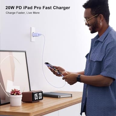 Matsusho iPhone 16 15 Charger Fast Charging 10 FT, 2 Pack 20W USB C Wall Charger with 10FT Type C Charger Fast Charging Cable for iPhone 17/17 Pro/17 Pro Max/Air/16/16 Pro/16 Pro Max/15 Pro Max,Purple - Image 8