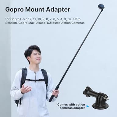 59in Invisible Selfie Stick Tripod for Insta360 X5/X4/X3/ONE X2/GO 3s/DJI Osmo 360, ULANZI TT52 Extension Pole Adjustable Waterproof Handle Grip for GoPro, DJI Osmo Pocket 3 Action 5 Pro/4 - Image 6