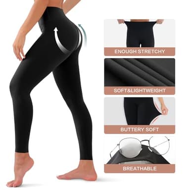 CHARMKING High Waisted Leggings for Women Soft Tummy Control Pants Non See Through Workout Yoga Pants for Running Reg & Plus Size(White, Small-Medium) - Image 5