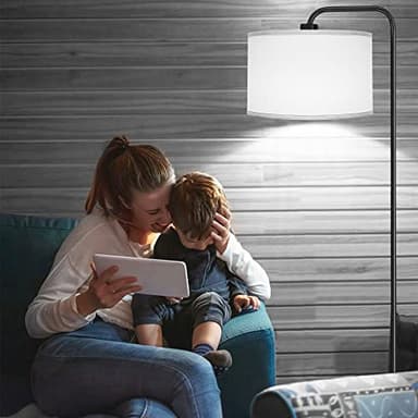 [Upgraded] LED Floor Lamp for Living Room, 3 Color Temperature Floor Lamp with Foot Switch Modern Standing Lamp Tall Pole Floor Reading Lamp for Bedroom, Study Room, Office, 9W Bulb Included, Black - Image 7