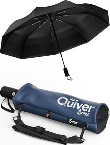 REPEL Windproof Travel Umbrella - Compact & Withstands Winds up to 85MPH, Strongest Premium Auto Folding Umbrella for Rain and Sun - Durable, Light & Portable for Women & Men, Fits Backpack & Cars - Image 1