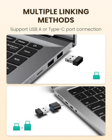 POJTK Ergonomic Wireless Rechargeable Mouse, Bluetooth+USB A+Type C(3 in 1) Connection, 5 Levels Up to 4800 DPI, 6 Silent Buttons, 2.4GHz Carpal Tunnel Vertical Mice, for Laptop, Desktop,MacBook-black - Image 5
