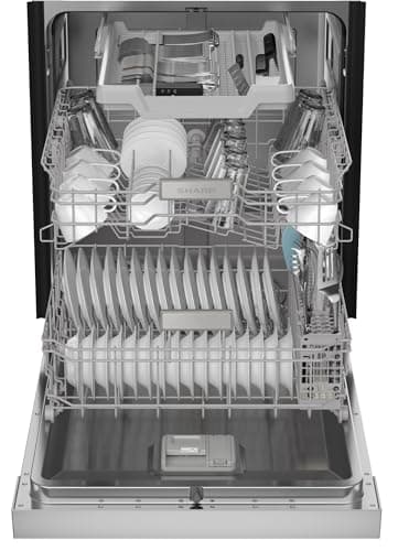 Sharp SDW6506JS 24-inch Stainless Steel Dishwasher, 49 dB, Third Rack, 12 Place Settings, Front Touch Controls - Image 14