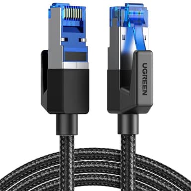 UGREEN Cat 8 Ethernet Cable 6FT, High Speed Braided 40Gbps 2000Mhz Network Cord Cat8 RJ45 Shielded Indoor Heavy Duty LAN Cables Compatible for Gaming PC PS5 Xbox Modem Router 6FT - Image 1
