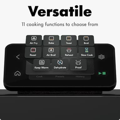 CHEF iQ MiniOven Smart Toaster Oven Air Fryer Combo, 11-in-1 Countertop Convection Oven, Bake, Broil, Air Fry, Broil, Dehydrate, 1750W, 25 Qt Capacity, Fast Cooking with Touchscreen Controls – Black - Image 4